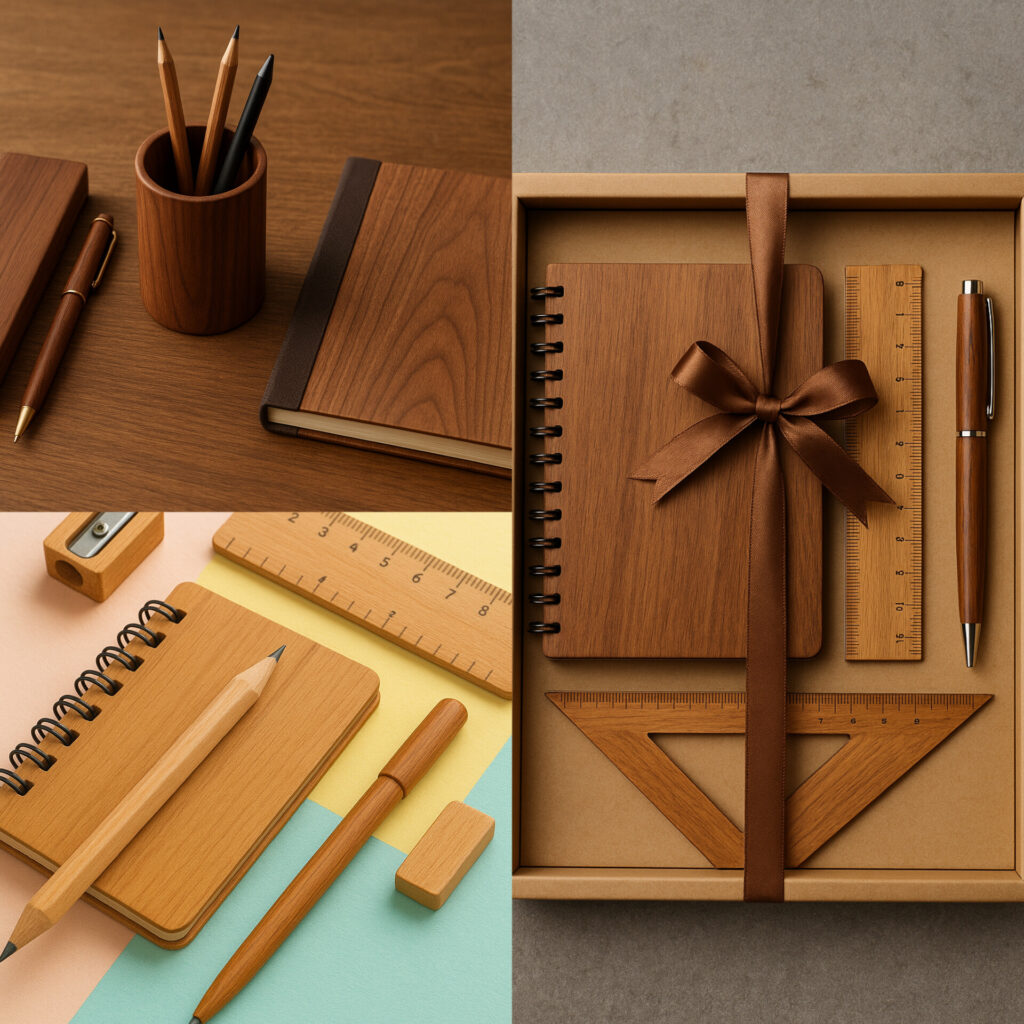 تصویر چند نمونه لوازم تحریر چوبی